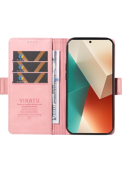 Anti-Düşen Telefon Kılıfı Için Xiaomi Poco X6 5g Kılıf Pu Deri Cüzdan Telefon Kapak Cilt Dokunmatik Duygu-Pembe (Yurt Dışından) fiyatları