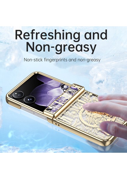 Xiaomi Mix Flip 5g Durumda Anti-Düşen Telefon Kılıfı Mekanik Legend Galvanik Pc Telefon Kapağı-Mor (Yurt Dışından)