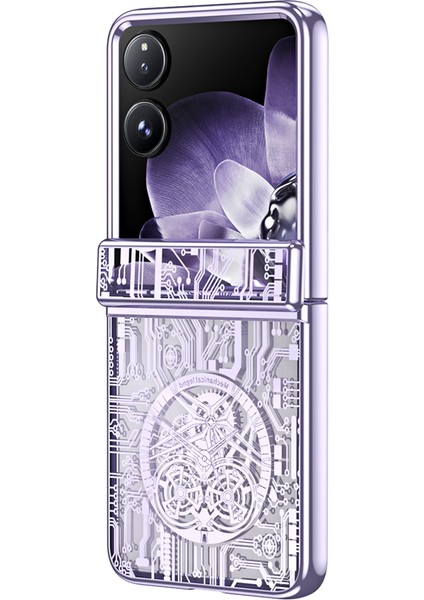 Xiaomi Mix Flip 5g Durumda Anti-Düşen Telefon Kılıfı Mekanik Legend Galvanik Pc Telefon Kapağı-Mor (Yurt Dışından) fırsatları