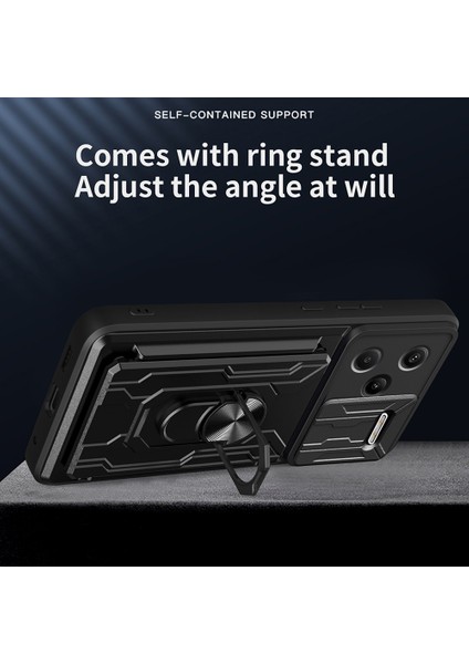 Anti-Düşen Telefon Kılıfı Xiaomi Redmi Için Not 13 Pro + 5g Kılıf Pc + Tpu Kickstand Telefon Arka Kapak Kamera Kaydırıcı Ile-Titanyum Gri (Yurt Dışından) fırsatları