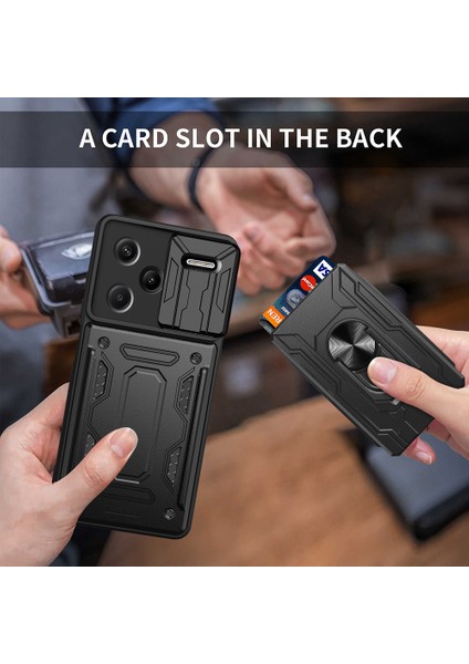 Anti-Düşen Telefon Kılıfı Xiaomi Redmi Için Not 13 Pro + 5g Kılıf Pc + Tpu Kickstand Telefon Arka Kapak Kamera Kaydırıcı Ile-Titanyum Gri (Yurt Dışından) indirimleri