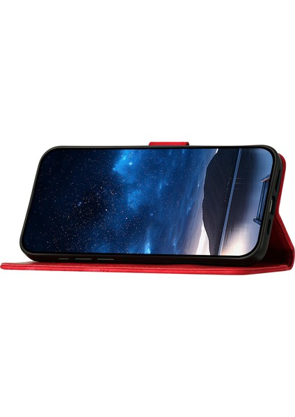 Anti-Düşen Telefon Kılıfı Için Xiaomi Poco X6 5g Kılıf Künye Deri Cüzdan Telefon Kapağı-Kırmızı (Yurt Dışından) modelleri