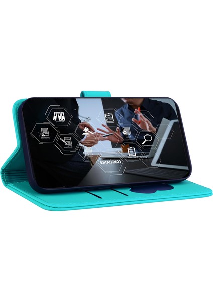 Anti-Düşen Telefon Kılıfı Xiaomi Poco X6 5g Kılıf Cüzdan Kedi Desen Baskılı Deri Telefon Kapağı-Göl Mavisi (Yurt Dışından) modelleri