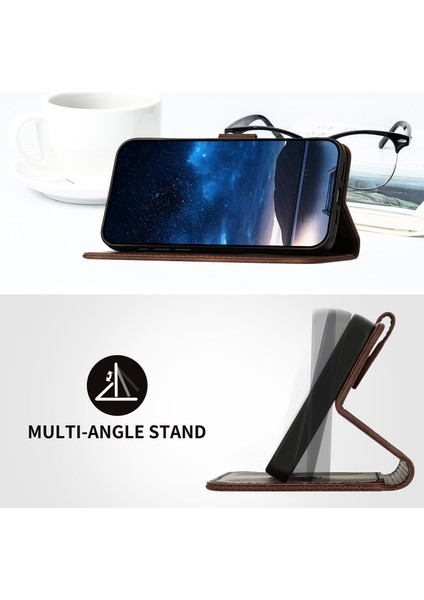 Anti-Düşen Telefon Kılıfı Için Xiaomi Poco X6 5g Kılıf Künye Deri Cüzdan Telefon Kapağı-Kahverengi (Yurt Dışından)