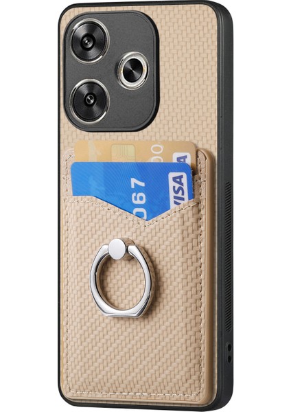 Anti-Düşen Telefon Kılıfı Xiaomi Poco F6 5g Kılıf Kart Yuvaları Halka Tutucu Kickstand Telefon Kapağı-Kayısı (Yurt Dışından) fiyatları