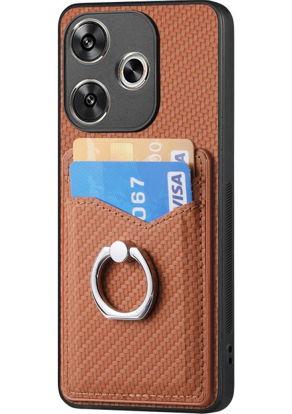 Anti-Düşen Telefon Kılıfı Için Xiaomi Poco F6 5g Kılıf Kart Yuvaları Halka Tutucu Kickstand Telefon Kapağı-Kahverengi (Yurt Dışından) fiyatları