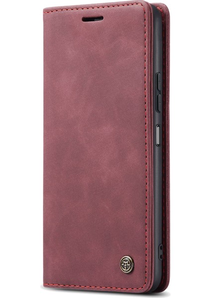 Anti-Düşen Telefon Kılıfı Xiaomi Redmi 13 5g/4g Kılıf Kart Tutucu Standı Deri Telefon Kapağı-Kırmızı (Yurt Dışından) fırsatları