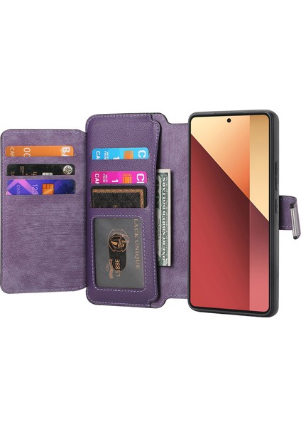 Anti-Düşme Telefon Kılıfı Xiaomi Poco M6 Pro 4g Deri Kılıf Çıkarılabilir Telefon Kapağı-Mor (Yurt Dışından) modelleri
