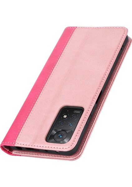 Anti-Düşen Telefon Kılıfı Xiaomi Redmi Için Not 11 Pro Kılıf Buzağı Dokusu 3 Kart Yuvaları Renk Ekleme Deri Telefon Kapağı-Pembe Kırmızı (Yurt Dışından) indirimleri