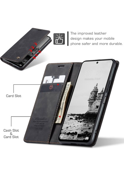 Anti-Düşen Telefon Kılıfı Xiaomi Redmi 13 5g/4g Kılıf Kart Tutucu Standı Deri Telefon Kapağı-Siyah (Yurt Dışından) indirimleri