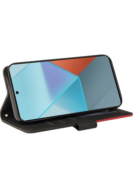 Anti-Düşen Telefon Kılıfı Deri Serisi Xiaomi Poco X6 5g Durumda Renk Ekleme Flip Halkalı Telefon Kılıfı Kapak-Siyah (Yurt Dışından) modelleri