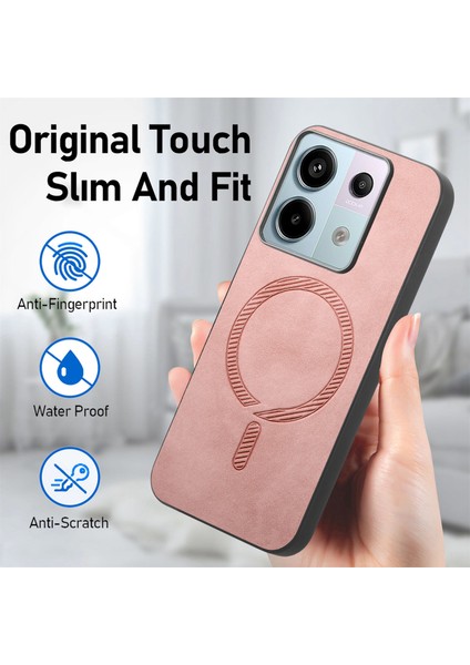 Xiaomi Poco X6 5g Deri Arka Kılıf Magsafe Cilt-Dokunmatik Telefon Kapağı-Kahverengi ile Uyumlu Anti-Düşen Telefon Kılıfı (Yurt Dışından) fırsatları