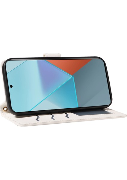 Anti-Düşen Telefon Kılıfı Için Xiaomi Poco X6 5g Kılıf Cüzdan Eşkenar Dörtgen Deri Telefon Kapak ile Omuz Askısı Bilek Kayışı-Beyaz (Yurt Dışından) fırsatları