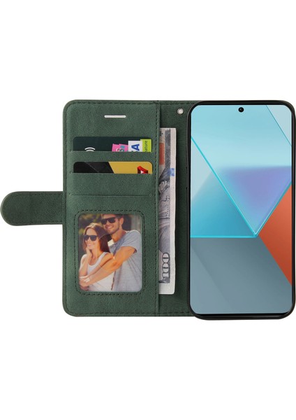 Anti-Düşen Telefon Kılıfı Deri Serisi Xiaomi Poco X6 5g Durumda Renk Ekleme Flip Halkalı Telefon Kılıfı Kapak-Yeşil (Yurt Dışından) fiyatları