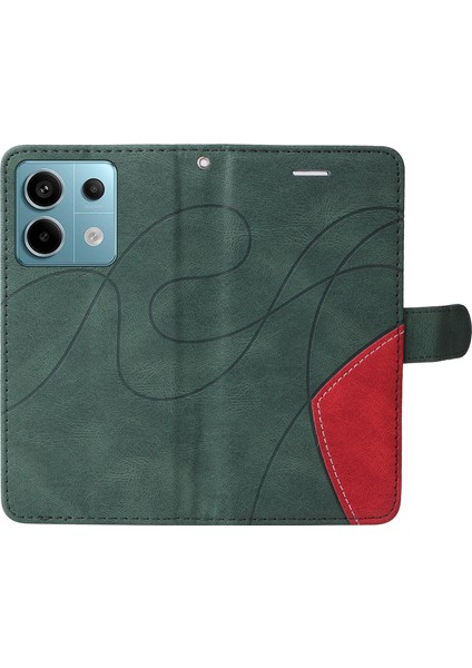 Anti-Düşen Telefon Kılıfı Deri Serisi Xiaomi Poco X6 5g Durumda Renk Ekleme Flip Halkalı Telefon Kılıfı Kapak-Yeşil (Yurt Dışından) fırsatları