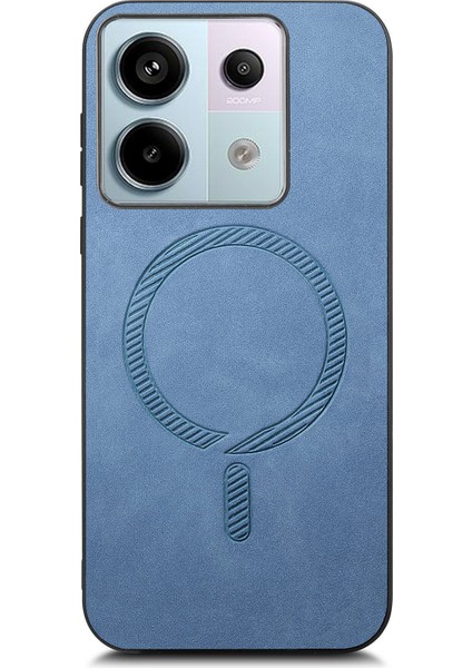 Xiaomi Poco X6 5g Deri Arka Kılıf Magsafe Cilt-Dokunmatik Telefon Kapak-Mavi ile Uyumlu Anti-Düşen Telefon Kılıfı (Yurt Dışından) fırsatları