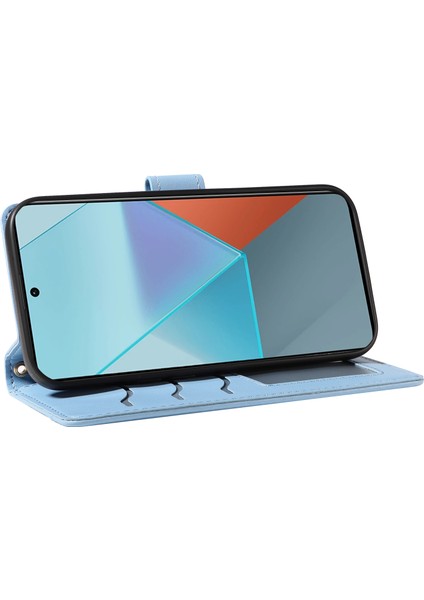 Anti-Düşen Telefon Kılıfı Xiaomi Poco X6 5g Kılıf Cüzdan Eşkenar Dörtgen Deri Telefon Kapak ile Omuz Askısı Bilek Kayışı-Mavi (Yurt Dışından) fırsatları