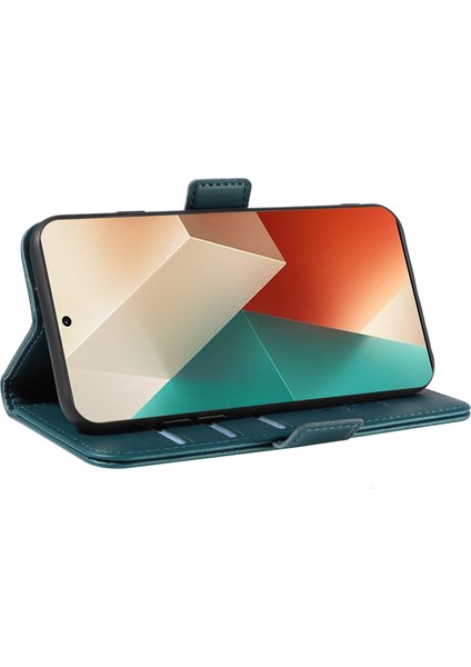 Anti-Düşen Telefon Kılıfı Xiaomi Poco X6 5g Kılıf Cüzdan Standı Deri Telefon Kapağı Yan Toka-Yeşil (Yurt Dışından) modelleri