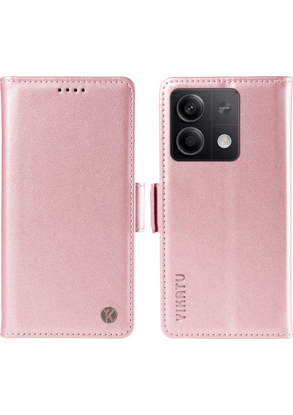 Anti-Düşen Telefon Kılıfı Için Xiaomi Poco X6 5g Kılıf Cüzdan Standı Deri Telefon Kapak Yan Toka-Gül Altın (Yurt Dışından)