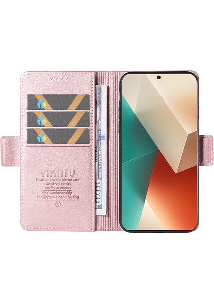 Anti-Düşen Telefon Kılıfı Için Xiaomi Poco X6 5g Kılıf Cüzdan Standı Deri Telefon Kapak Yan Toka-Gül Altın (Yurt Dışından) fiyatları