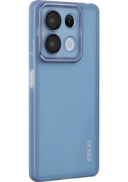 Anti-Düşen Telefon Kılıfı Için Xiaomi Poco X6 5g Kılıf Mat Tpu Telefon Kapağı Lens Filmi-Mavi (Yurt Dışından)