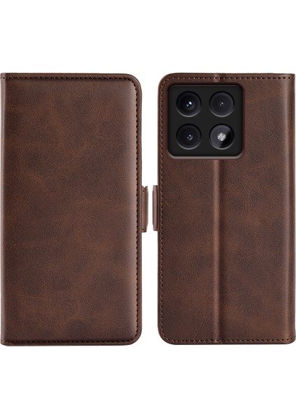 Anti-Düşme Telefon Kılıfı Xiaomi 14T Standı Kılıf Buzağı Dokusu Deri Cüzdan Telefon Kapağı-Kahverengi (Yurt Dışından)