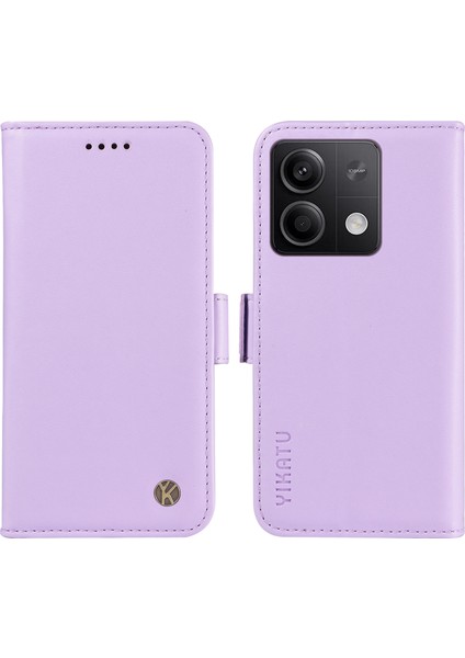 Anti-Düşen Telefon Kılıfı Xiaomi Poco X6 5g Kılıf Cüzdan Standı Deri Telefon Kapağı Yan Toka-Açık Mor (Yurt Dışından)