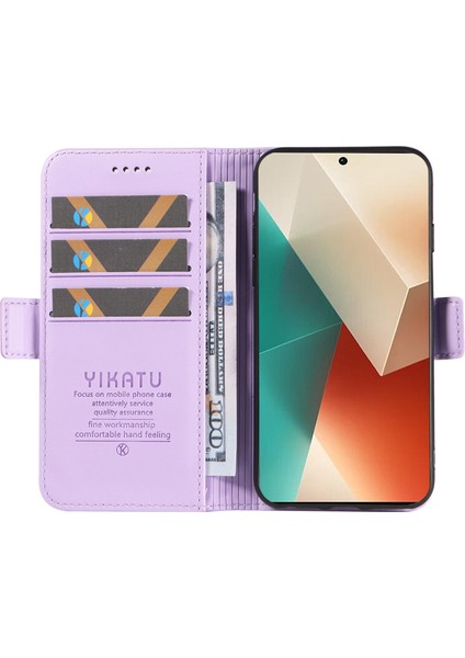 Anti-Düşen Telefon Kılıfı Xiaomi Poco X6 5g Kılıf Cüzdan Standı Deri Telefon Kapağı Yan Toka-Açık Mor (Yurt Dışından) fiyatları