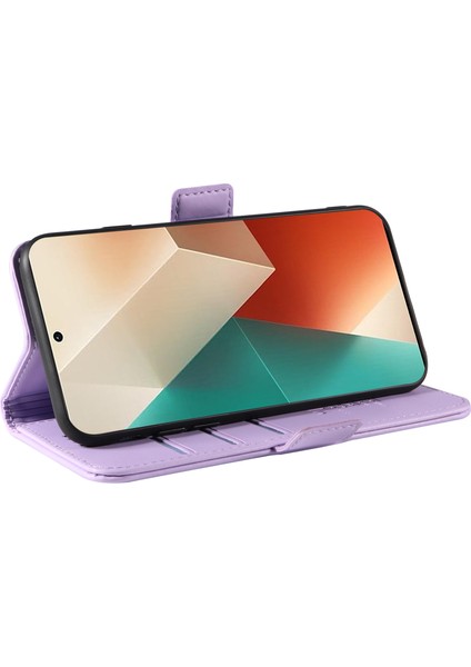 Anti-Düşen Telefon Kılıfı Xiaomi Poco X6 5g Kılıf Cüzdan Standı Deri Telefon Kapağı Yan Toka-Açık Mor (Yurt Dışından) modelleri