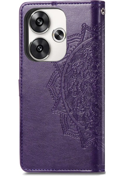 Xiaomi Poco F6 5g Durumda Anti-Düşen Telefon Kılıfı Mandala Katmalı Tasarım Deri Cüzdan Telefon Kapağı-Koyu Mor (Yurt Dışından) indirimleri