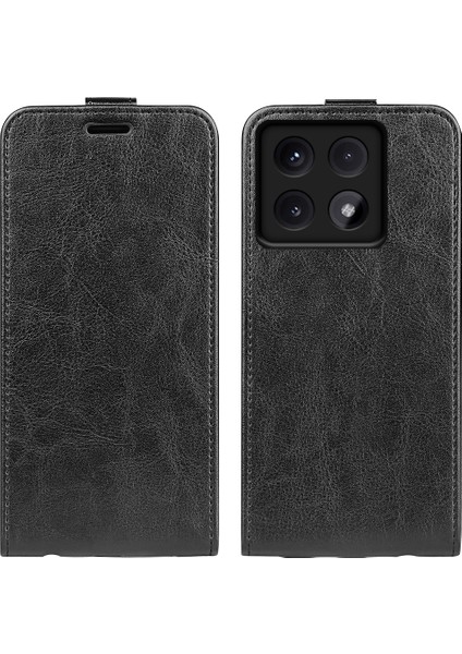 Anti-Düşme Telefon Kılıfı Xiaomi 14T Kılıfı ile Kart Yuvaları Dikey Çevirme Deri Telefon Kapağı-Siyah (Yurt Dışından)