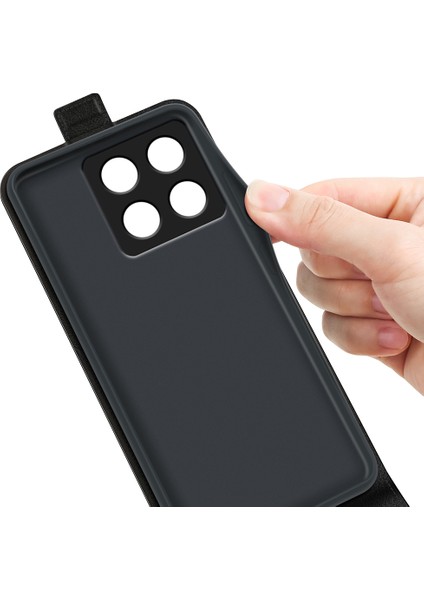 Anti-Düşme Telefon Kılıfı Xiaomi 14T Kılıfı ile Kart Yuvaları Dikey Çevirme Deri Telefon Kapağı-Siyah (Yurt Dışından) fırsatları