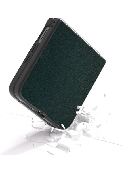 Anti-Düşen Telefon Kılıfı Için Xiaomi Mix Flip 5g Kılıf Çizilmez Pu Deri Kaplamalı Pc Telefon Kapağı-Yeşil (Yurt Dışından) modelleri