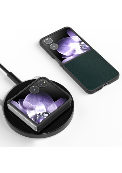 Anti-Düşen Telefon Kılıfı Için Xiaomi Mix Flip 5g Kılıf Çizilmez Pu Deri Kaplamalı Pc Telefon Kapağı-Yeşil (Yurt Dışından) fırsatları