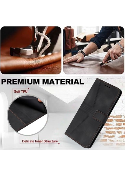 Xiaomi Redmi 13 5g/4g Durumda Anti-Düşen Telefon Kılıfı Üçgen Baskılı Çizilmez Telefon Cüzdan Kapağı-Siyah (Yurt Dışından) fırsatları