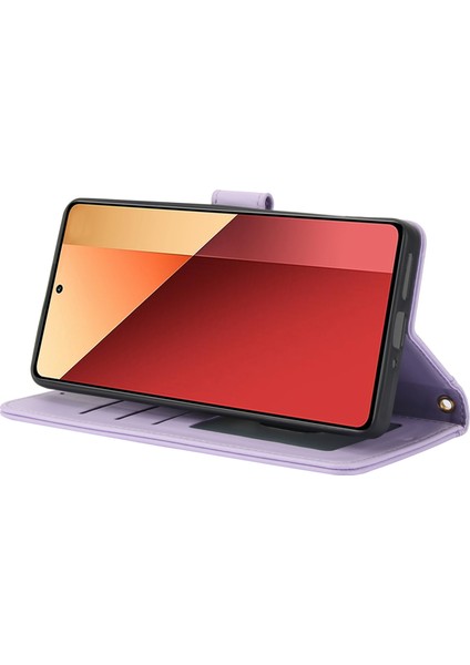 Anti-Düşen Telefon Kılıfı Için Xiaomi Poco X6 5g Kılıf Pu Deri Standı Görünüm Telefon Cüzdan Kapak El Kayışı Ile-Mor (Yurt Dışından) indirimleri