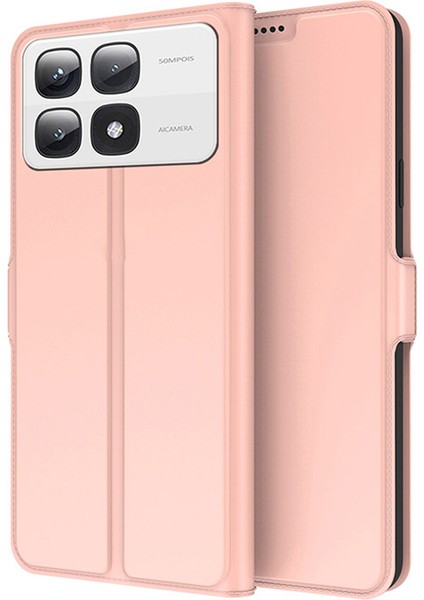 Anti-Düşen Telefon Kılıfı Için Xiaomi 14T Durumda Darbeye Dalı Tpu Iç Kabuk Deri Telefon Kapak Kartı Yuvası-Gül Altın (Yurt Dışından)