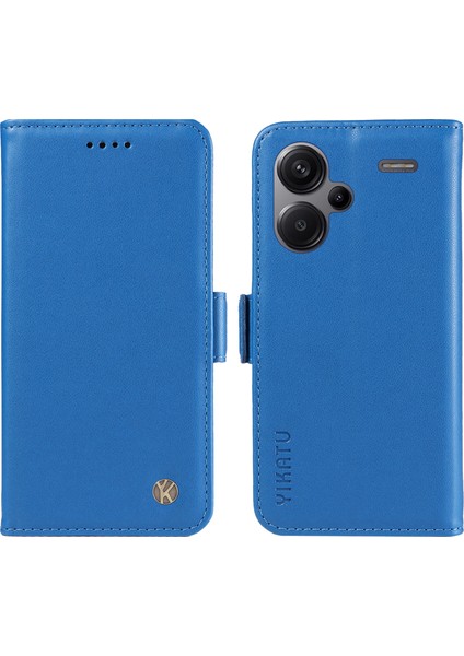 Anti-Düşen Telefon Kılıfı Xiaomi Redmi Için Not 13 Pro + 5g Kılıf Cüzdan Standı Deri Telefon Kapağı Yan Toka-Gökyüzü Mavi (Yurt Dışından)