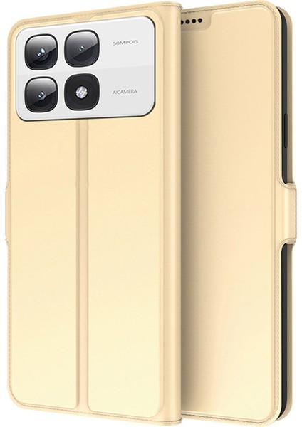Xiaomi 14T Kılıf Darbeye Dalı Tpu Iç Kabuk Deri Telefon Kapak Kartı Yuvası-Altın Için Anti-Düşen Telefon Kılıfı (Yurt Dışından)