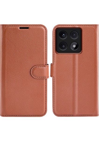 Xiaomi 14T Kılıf Litchi Doku Darbeye Dalı Deri Cüzdan Telefon Kapağı-Kahverengi Için Anti-Düşen Telefon Kılıfı (Yurt Dışından)