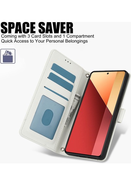 Anti-Düşen Telefon Kılıfı Xiaomi Poco X6 5g Kılıf Pu Deri Standı Görünüm Telefon Cüzdan Kapak El Kayışı Ile-Beyaz (Yurt Dışından) fiyatları