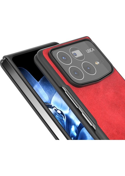 Anti-Düşen Telefon Kılıfı Için Xiaomi Mix Fold 4 5g Kılıf Sığır Derisi Doku Sert Pc + Pu Koruyucu Telefon Kapağı-Kırmızı (Yurt Dışından) fırsatları