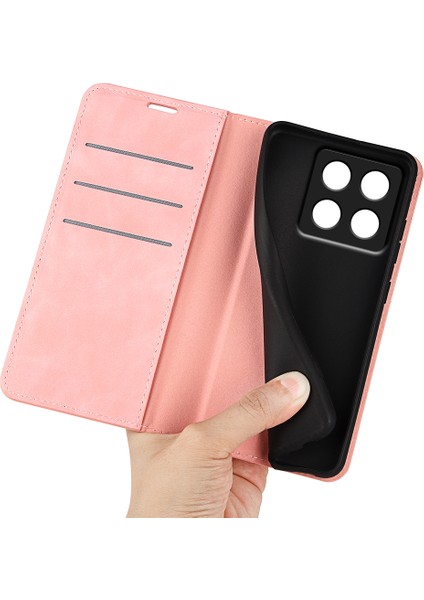 Anti-Düşme Telefon Kılıfı Için Xiaomi 14T Kılıf Cilt-Dokunmatik Deri Cüzdan Telefon Kapağı-Pembe (Yurt Dışından) indirimleri