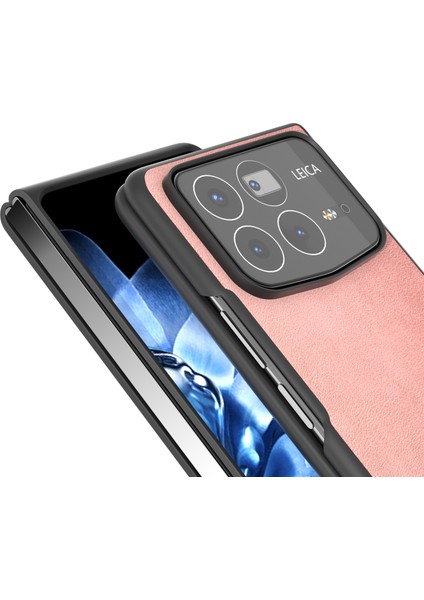 Anti-Düşen Telefon Kılıfı Için Xiaomi Mix Fold 4 5g Durumda Sığır Derisi Doku Sert Pc + Pu Koruyucu Telefon Kapağı-Pembe (Yurt Dışından) fırsatları