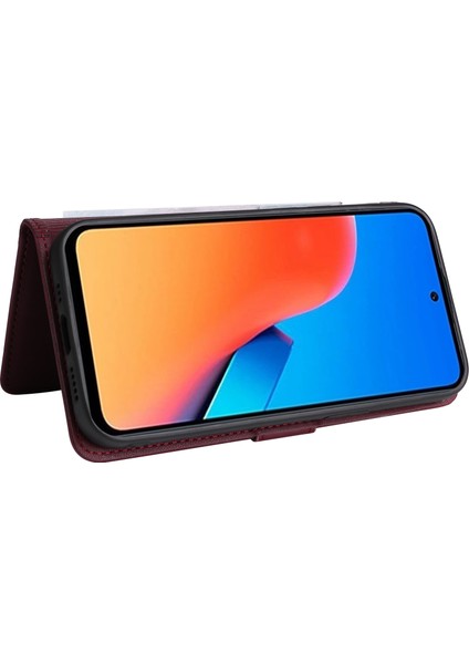 Anti-Düşen Telefon Kılıfı Xiaomi Redmi 12 4g Kılıf Darbeye Dalı Deri Telefon Kapağı-Şarap Kırmızı (Yurt Dışından) fırsatları