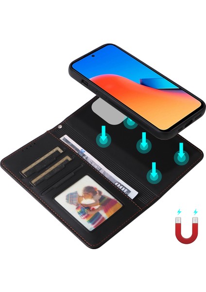 Xiaomi Redmi 12 4g Kılıf Darbeye Dalı Deri Telefon Kapağı-Siyah Için Anti-Düşen Telefon Kılıfı (Yurt Dışından) modelleri