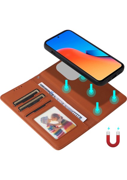 Xiaomi Redmi 12 4g Kılıf Darbeye Dalı Deri Telefon Kapağı-Kahverengi Için Anti-Düşen Telefon Kılıfı (Yurt Dışından) modelleri