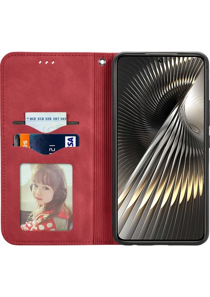 Anti-Düşme Telefon Kılıfı Için Xiaomi Poco F6 5g Kılıf Deri Cilt-Dokunmatik Telefon Kapak Cüzdan-Kırmızı (Yurt Dışından) fiyatları
