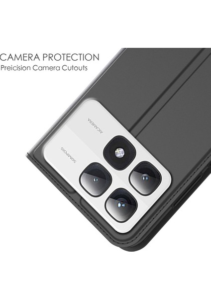 Anti-Düşen Telefon Kılıfı Xiaomi 14T Kılıf Pu Deri Telefon Kapağı ile Kart Tutucu Standı Manyetik Kapatma-Siyah (Yurt Dışından) indirimleri