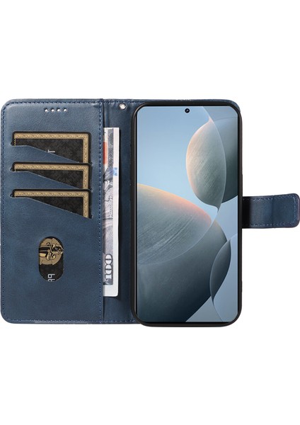 Anti-Düşen Telefon Kılıfı Için Xiaomi Poco F6 Pro 5g Kılıf Hattı Eklenmiş Pu Deri Telefon Kapağı-Mavi (Yurt Dışından) fiyatları